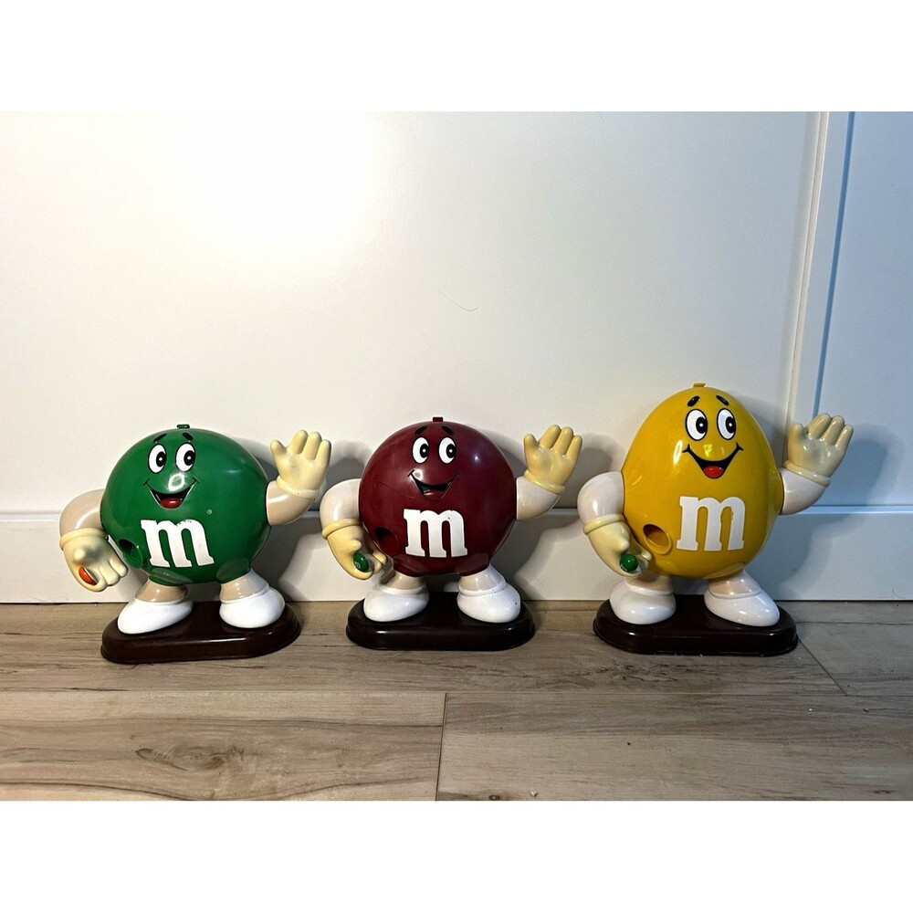 M&M's 1991 Advertising Character Figures Set of 3 Green Red Yellow